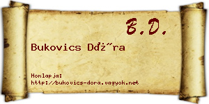 Bukovics Dóra névjegykártya