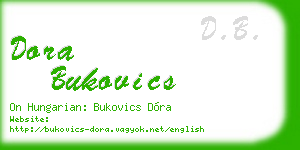 dora bukovics business card